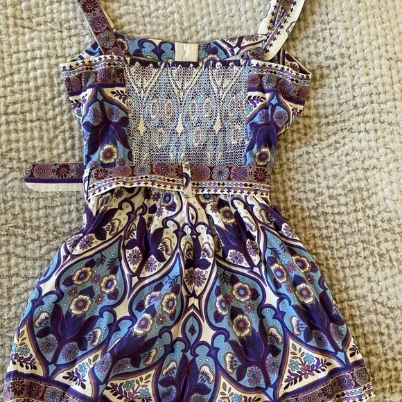 Love The Label Delilah Border Romper - Blue and White